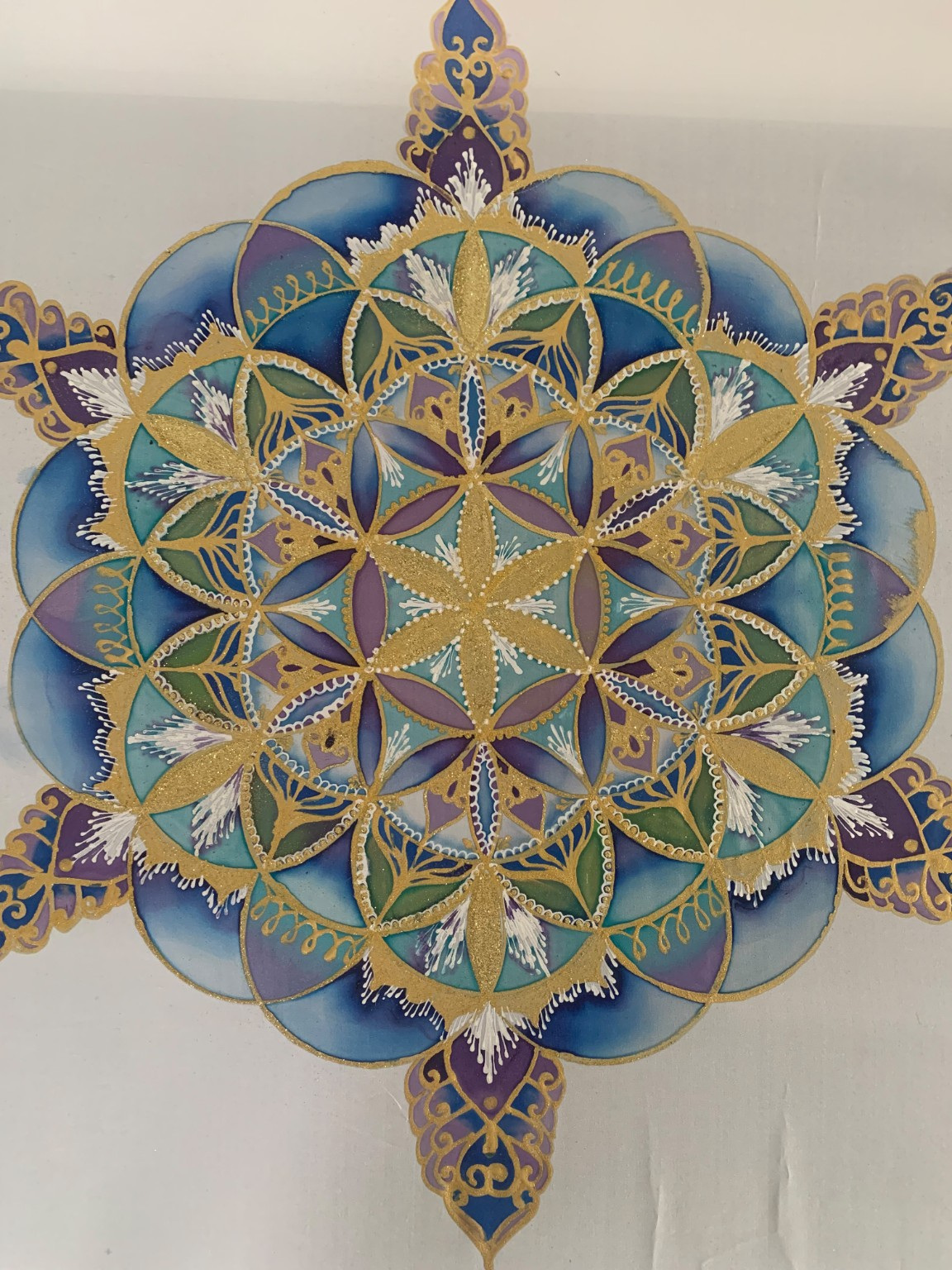Modrozlatá kompozice · Detail díla