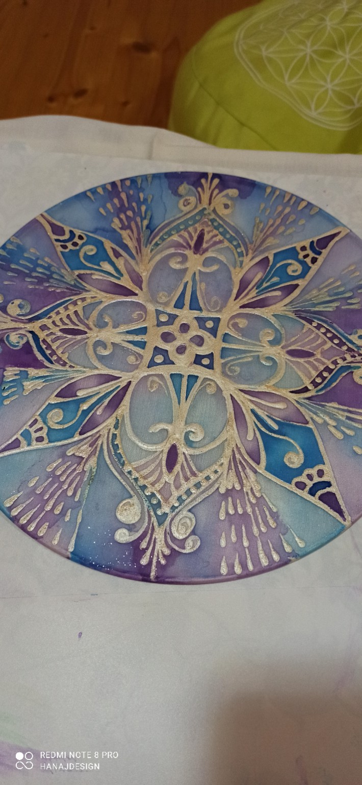 Autorská ornamentální studie na hedvábí 09