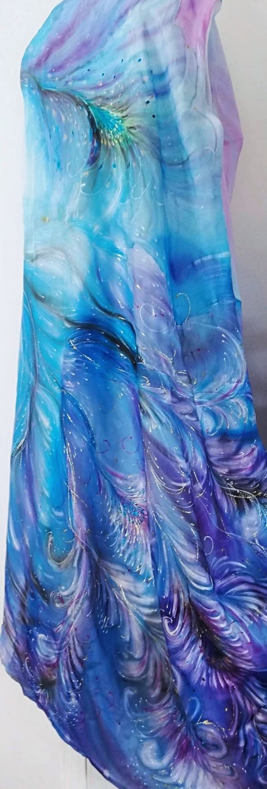 Dettaglio pittorico azzurro e viola